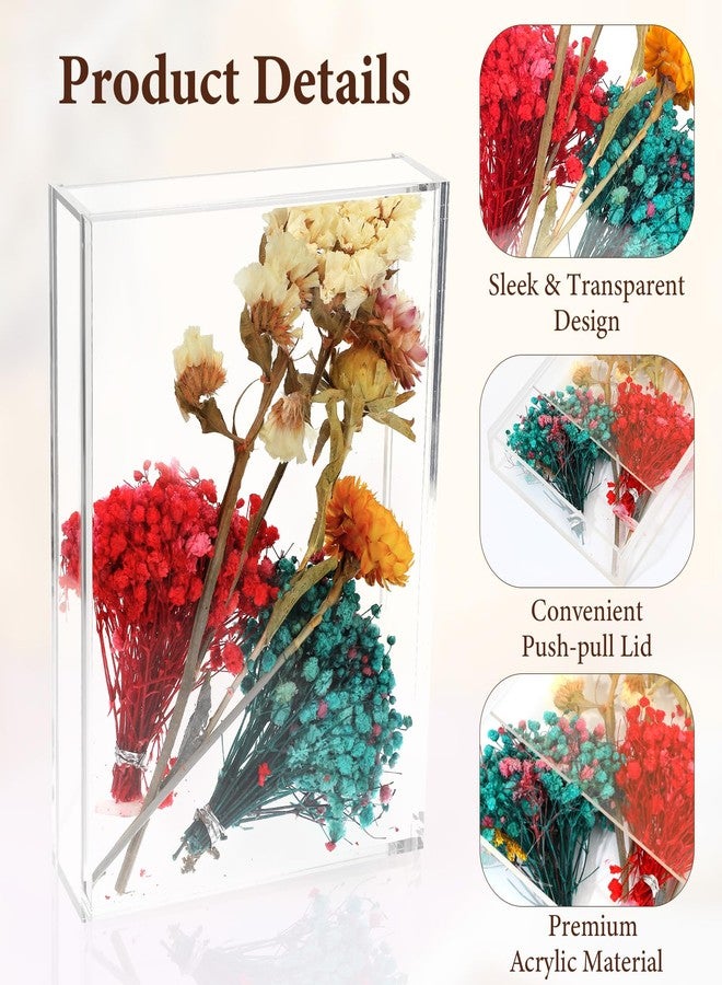Pafeooui 2 Pack Acrylic Shadow Box Display Cases - 7” x 5” x 1.4” Clear DIY Photo Frame for Wedding, Valentine’s Day, Dried Flowers, Memories, and Collectibles (2 Pack, No Assembly Needed) - Image 3